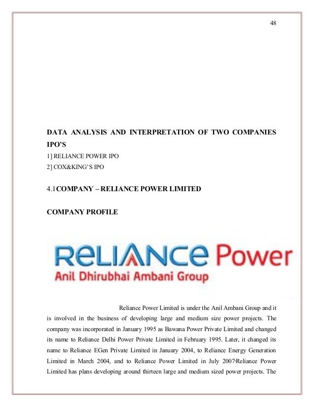 Reliance power ipo analysis