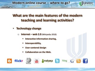 Examples of courses with different content management 