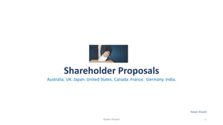 Shareholder Proposals
Australia. UK. Japan. United States. Canada. France. Germany. India.
Nawar Alsaadi
Nawar Alsaadi 1
 
