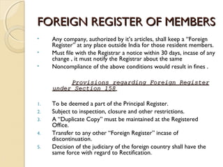 Foreign Registration Example Share holders or members | PPT