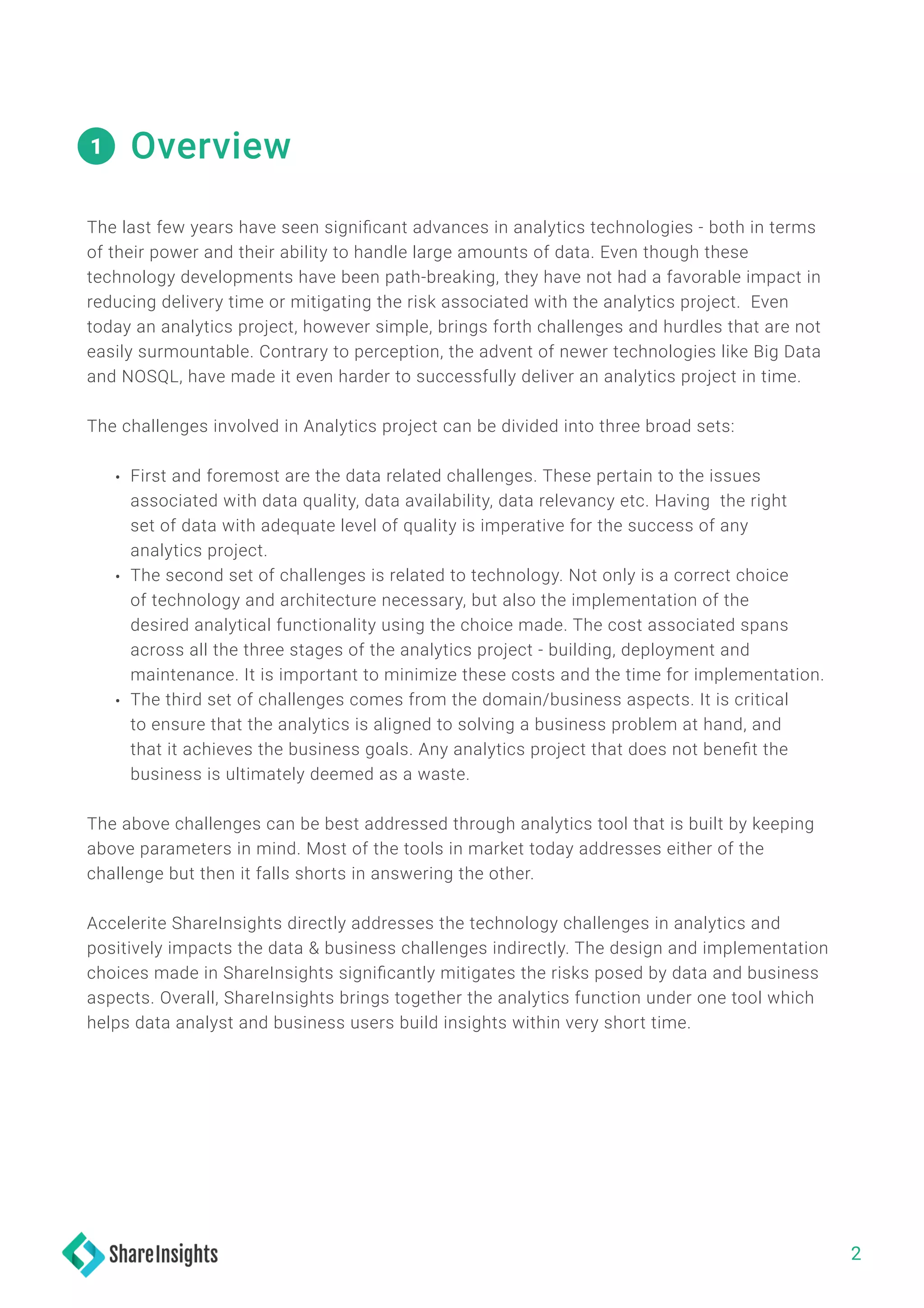 Shareinsights anendtoendimplementationofthemodernanalytics