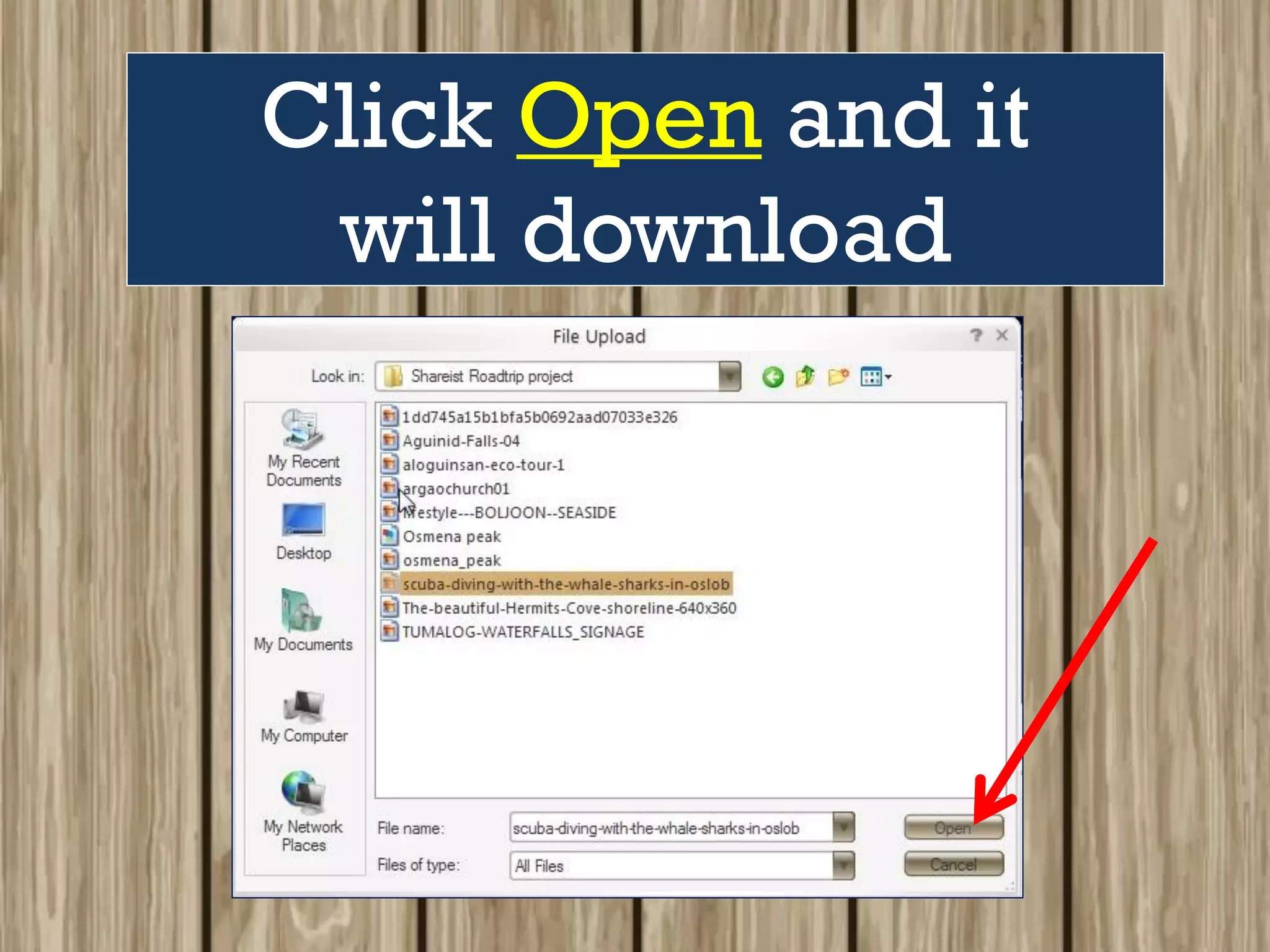 Click Open and it
will download
 