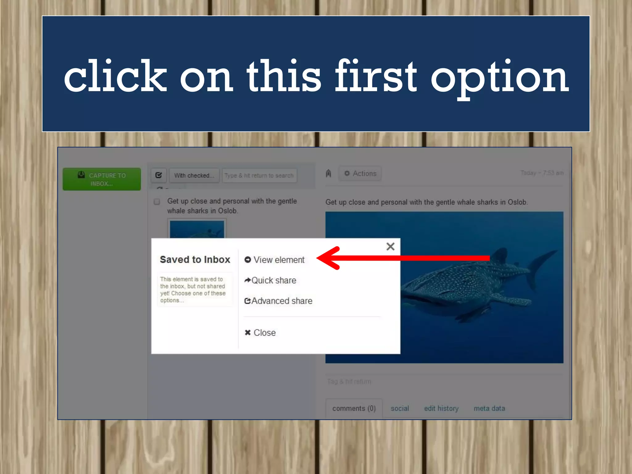 click on this first option
 