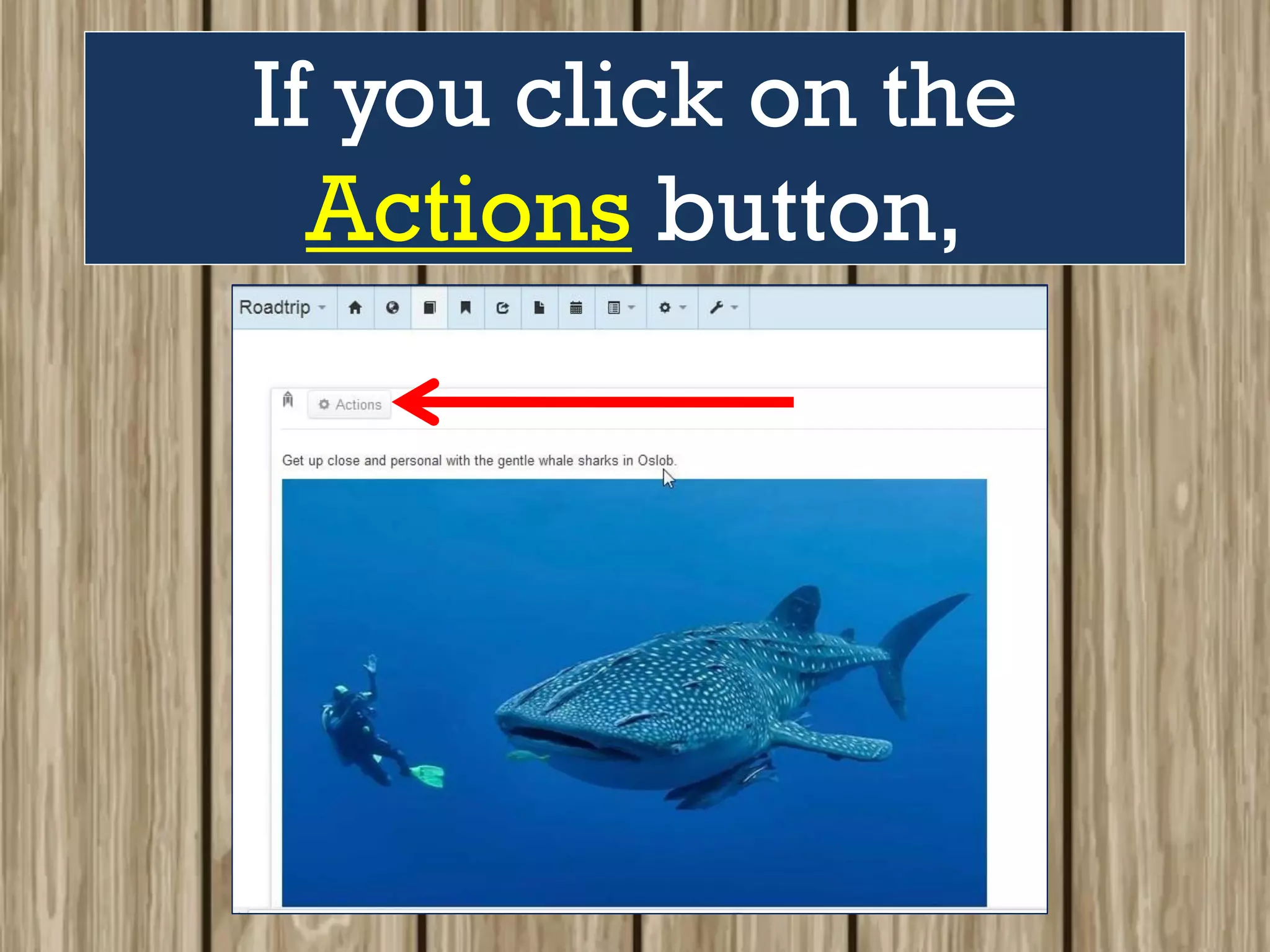 If you click on the
Actions button,
 
