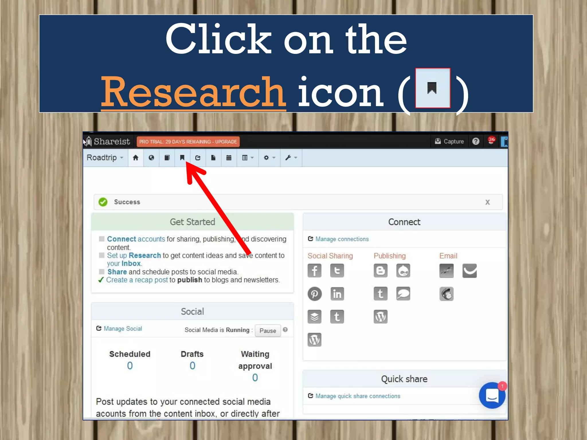 Click on the
Research icon ( )
 