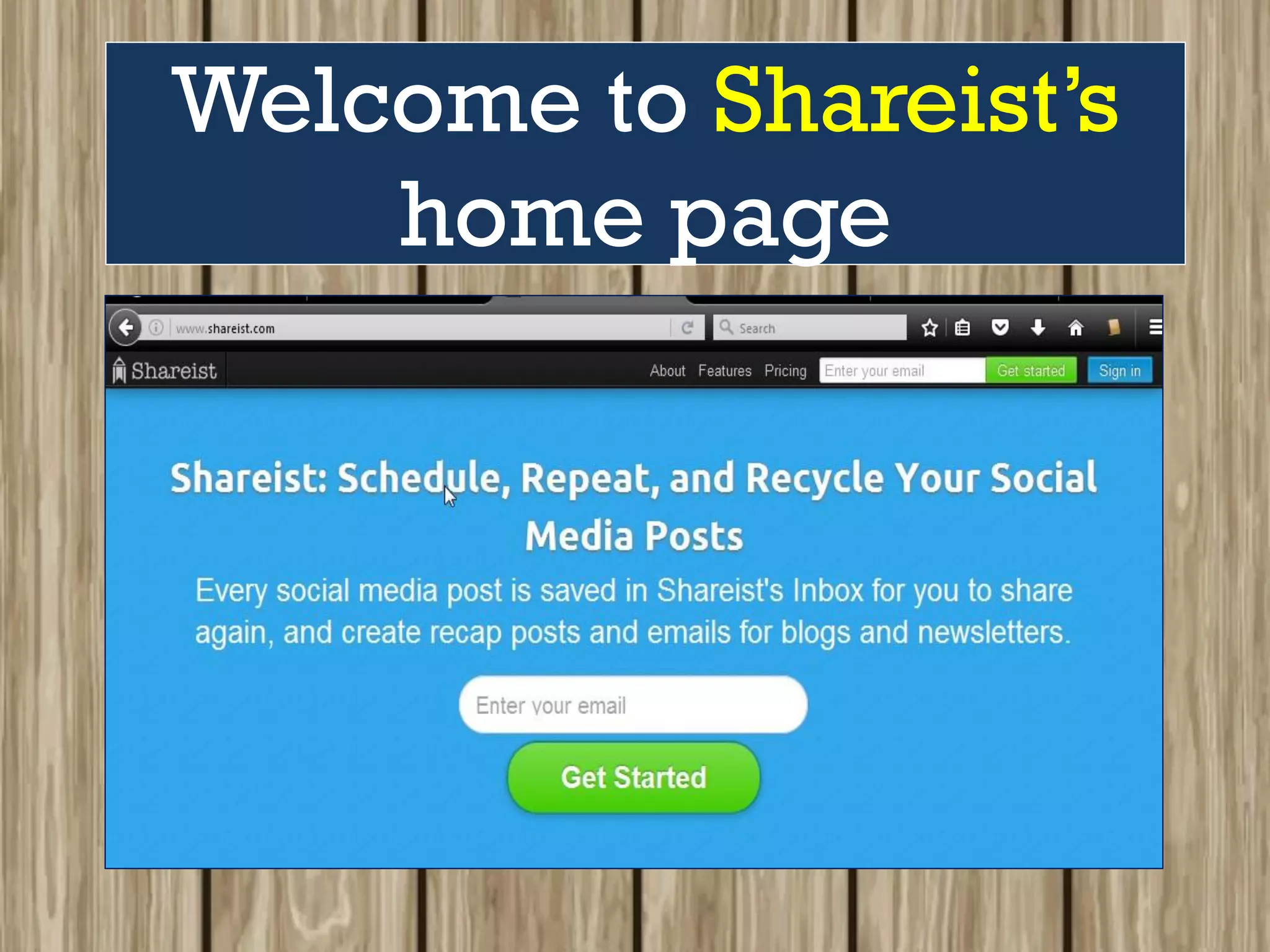 Welcome to Shareist’s
home page
 