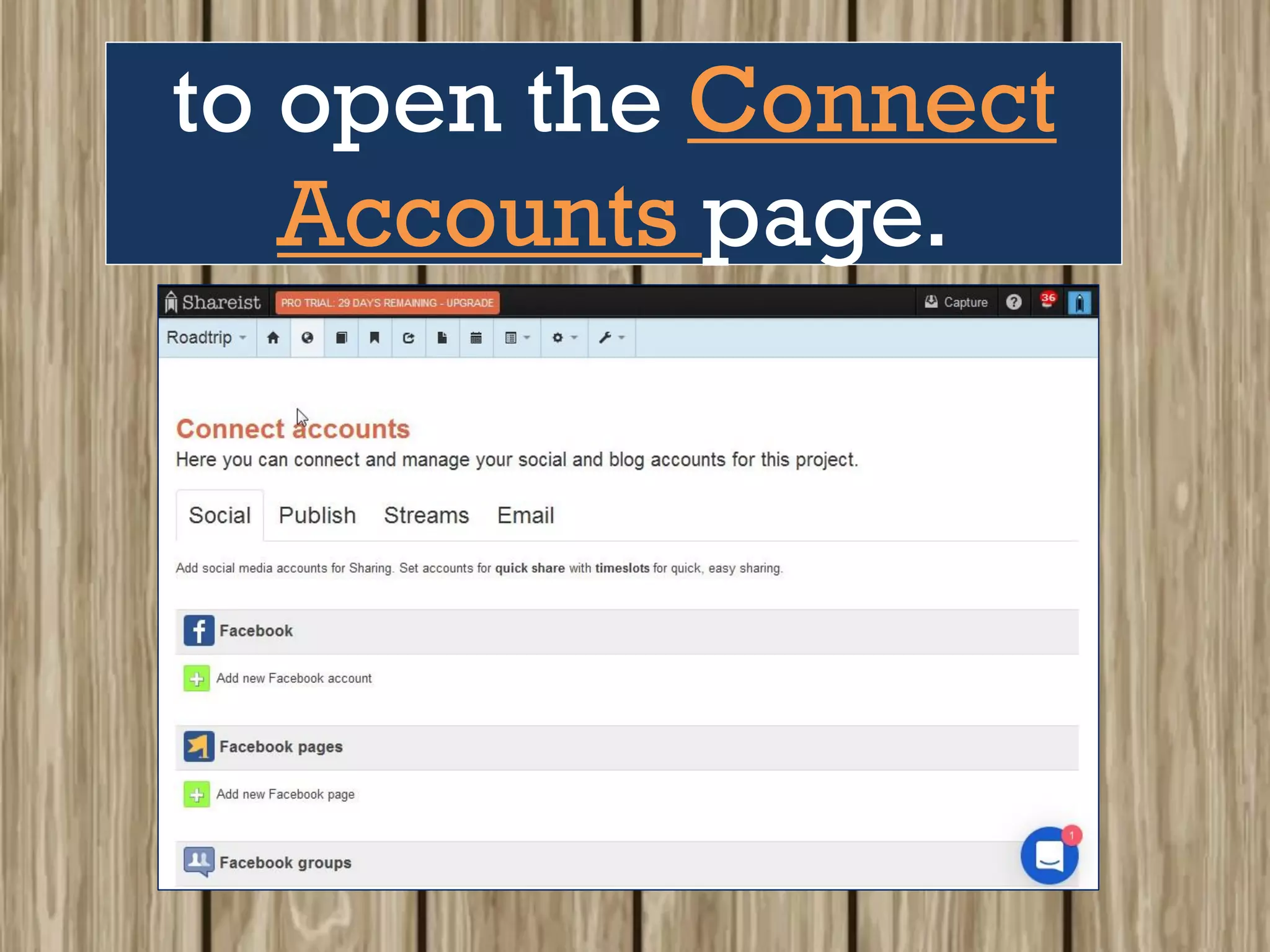 to open the Connect
Accounts page.
 