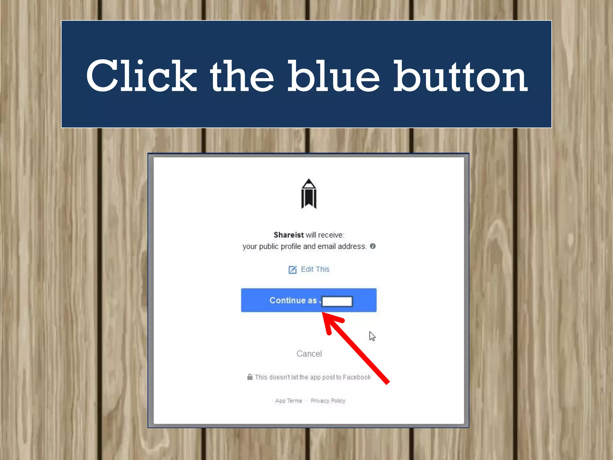 Click the blue button
 