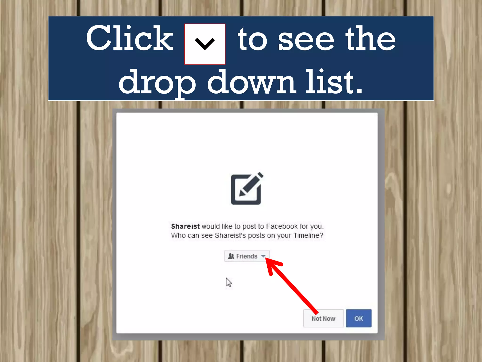 Click to see the
drop down list.
 