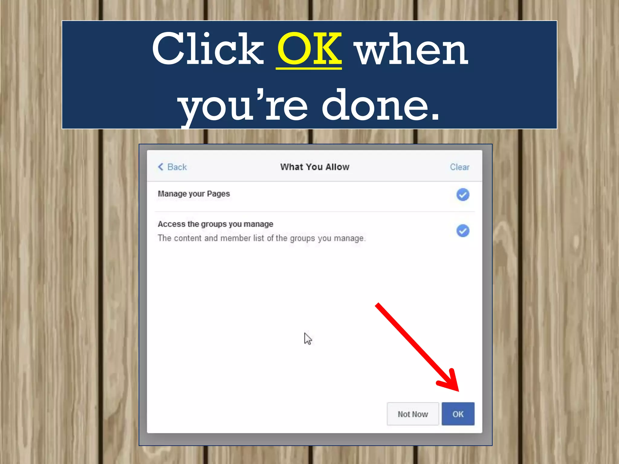 Click OK when
you’re done.
 