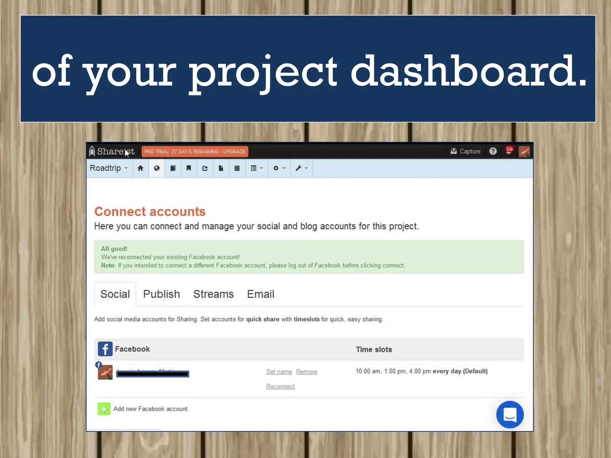 of your project dashboard.
 