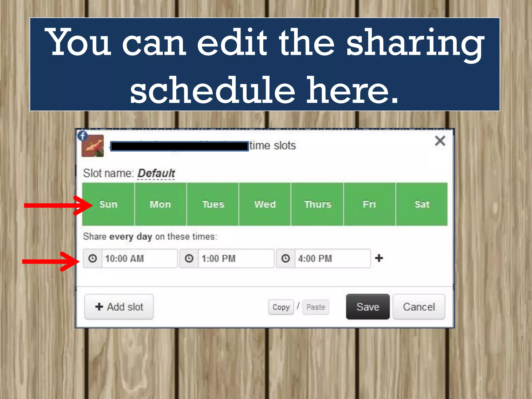 You can edit the sharing
schedule here.
 