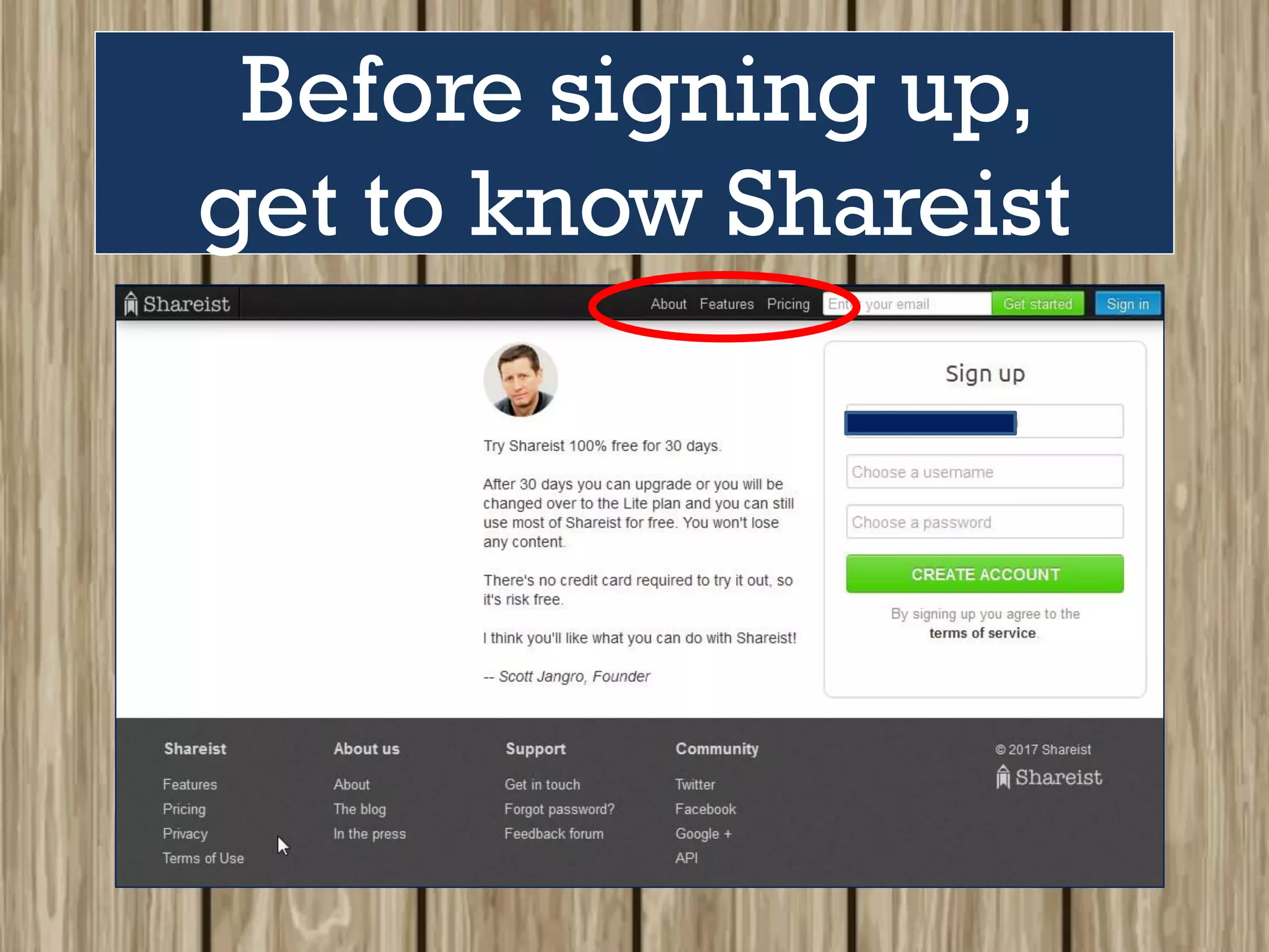 Before signing up,
get to know Shareist
 