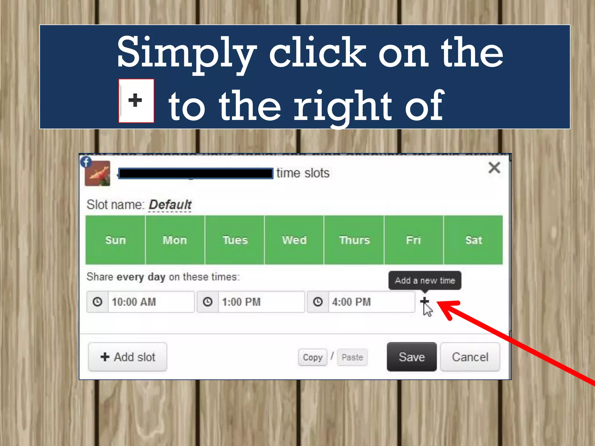 Simply click on the
to the right of
 