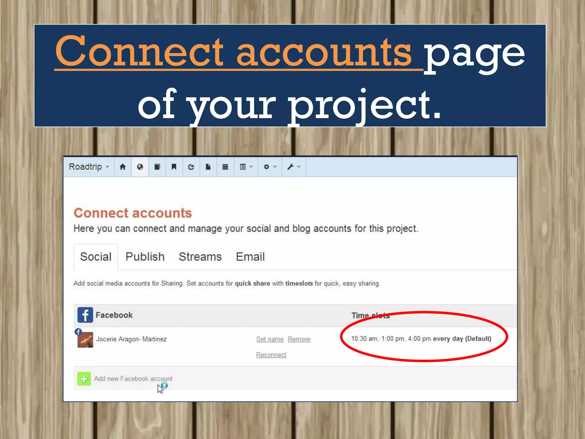 Connect accounts page
of your project.
 
