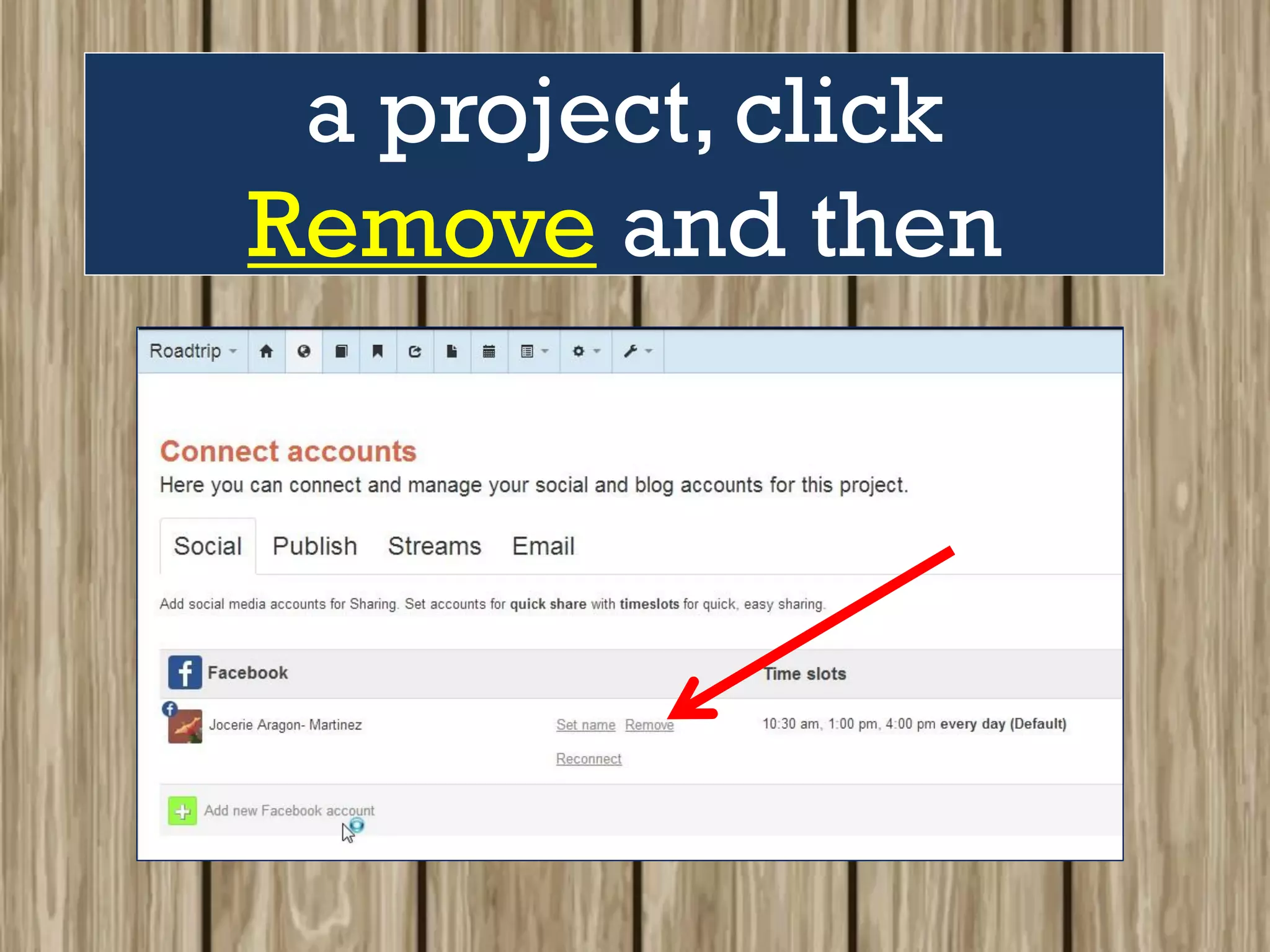 a project, click
Remove and then
 
