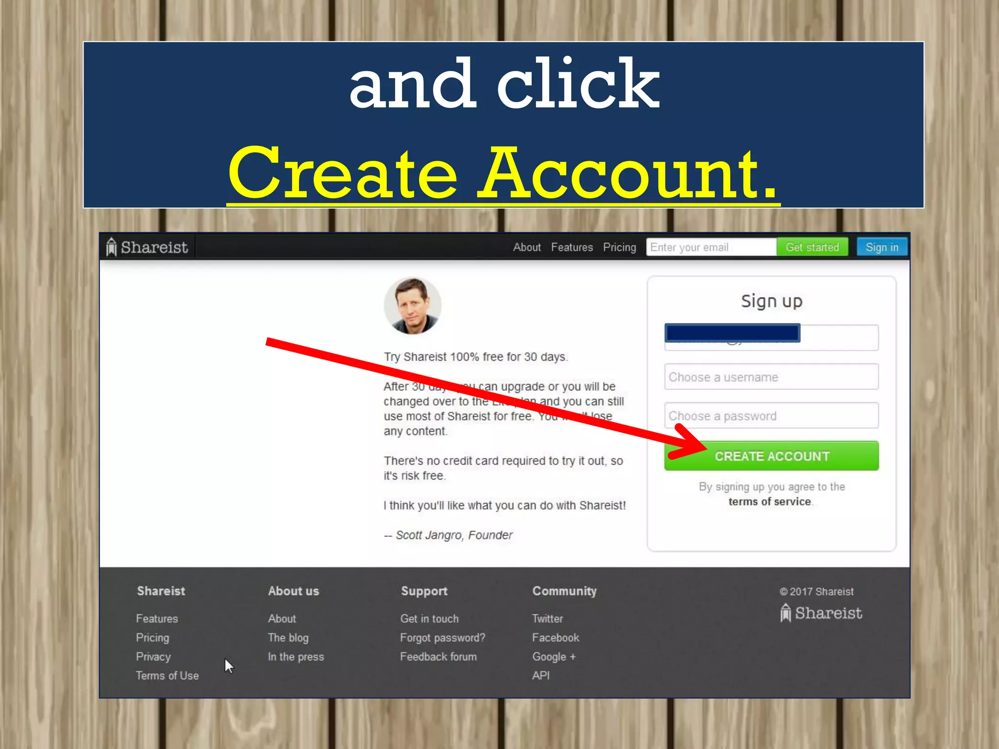 and click
Create Account.
 