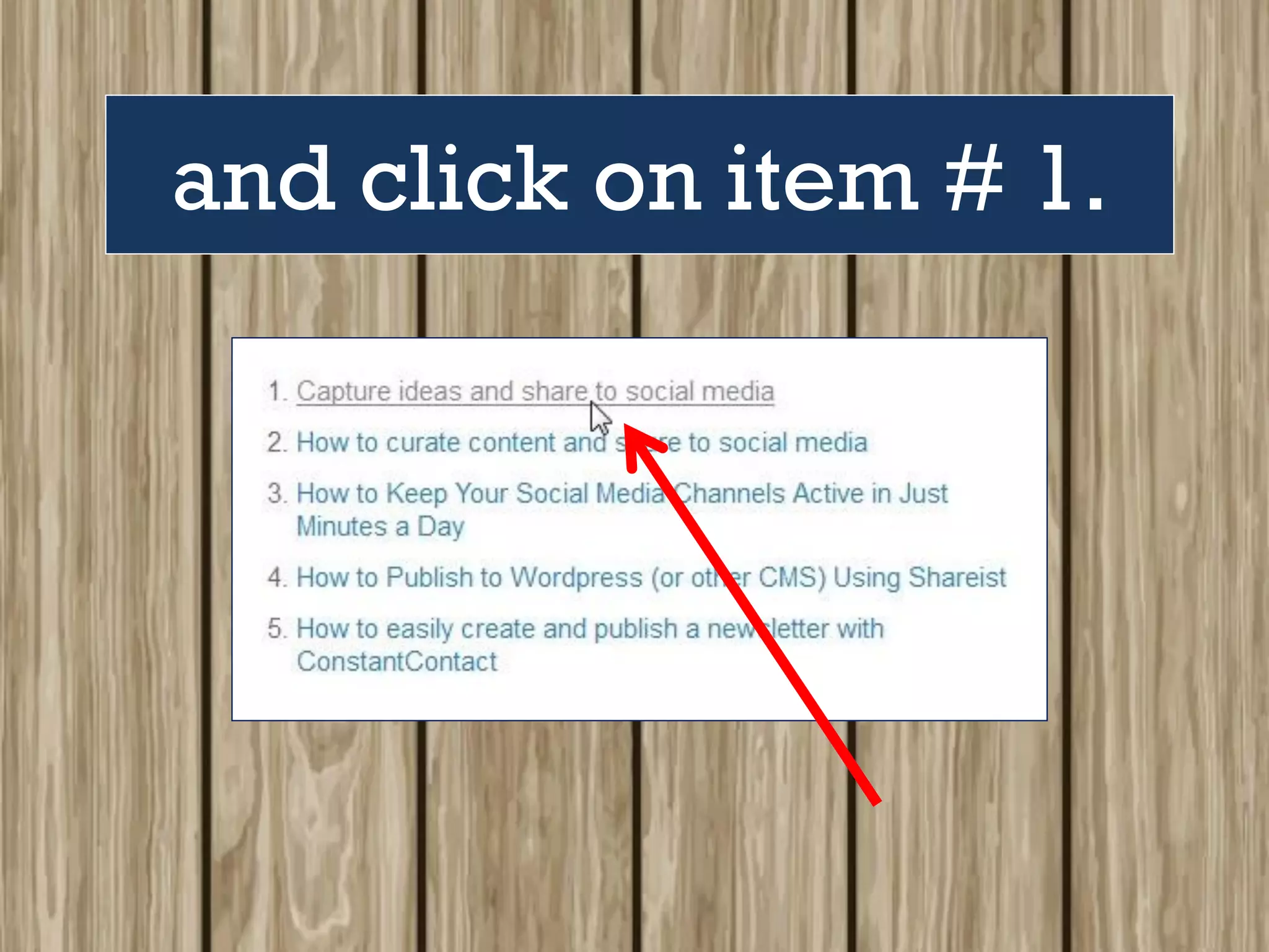 and click on item # 1.
 