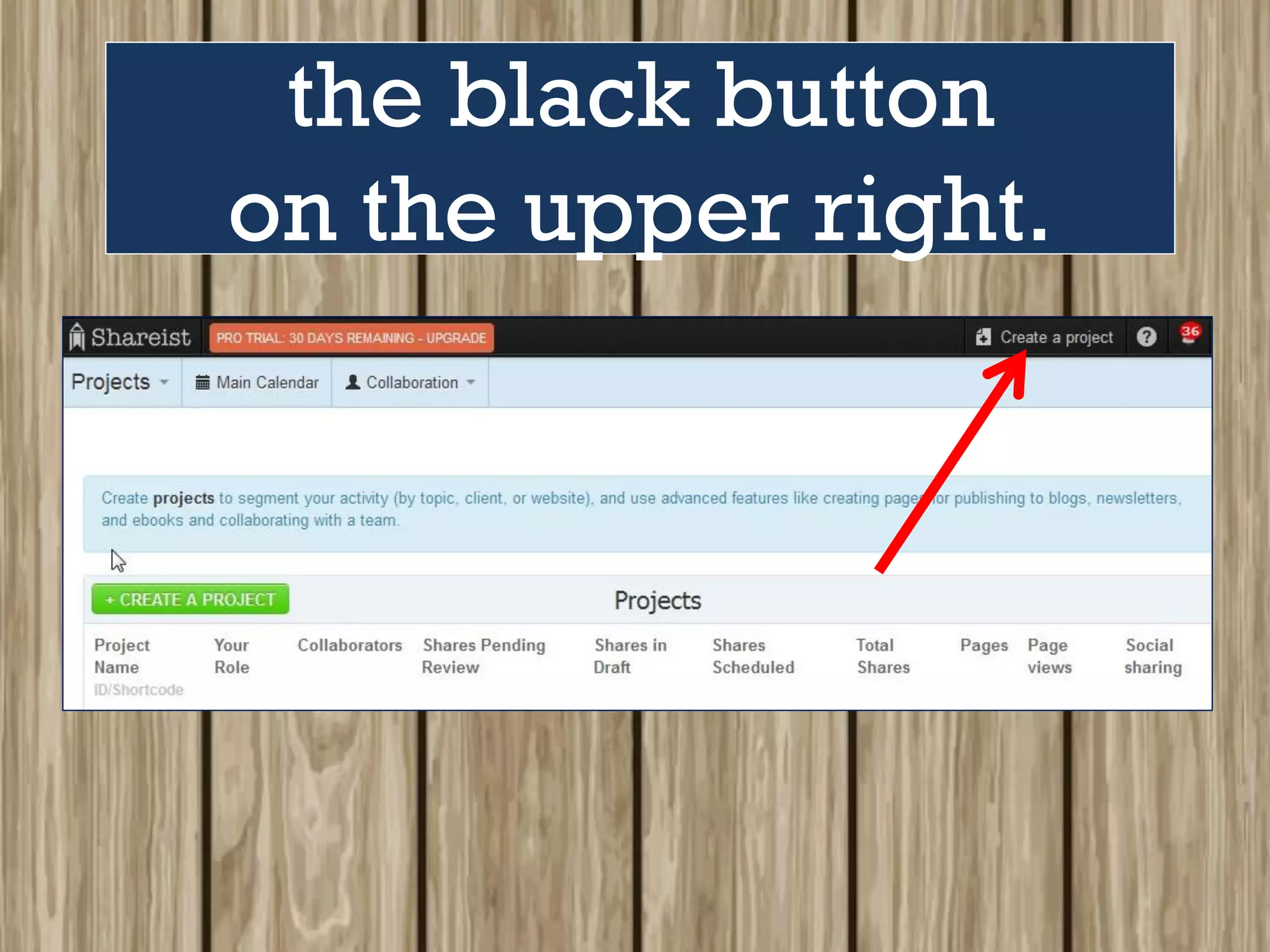 the black button
on the upper right.
 