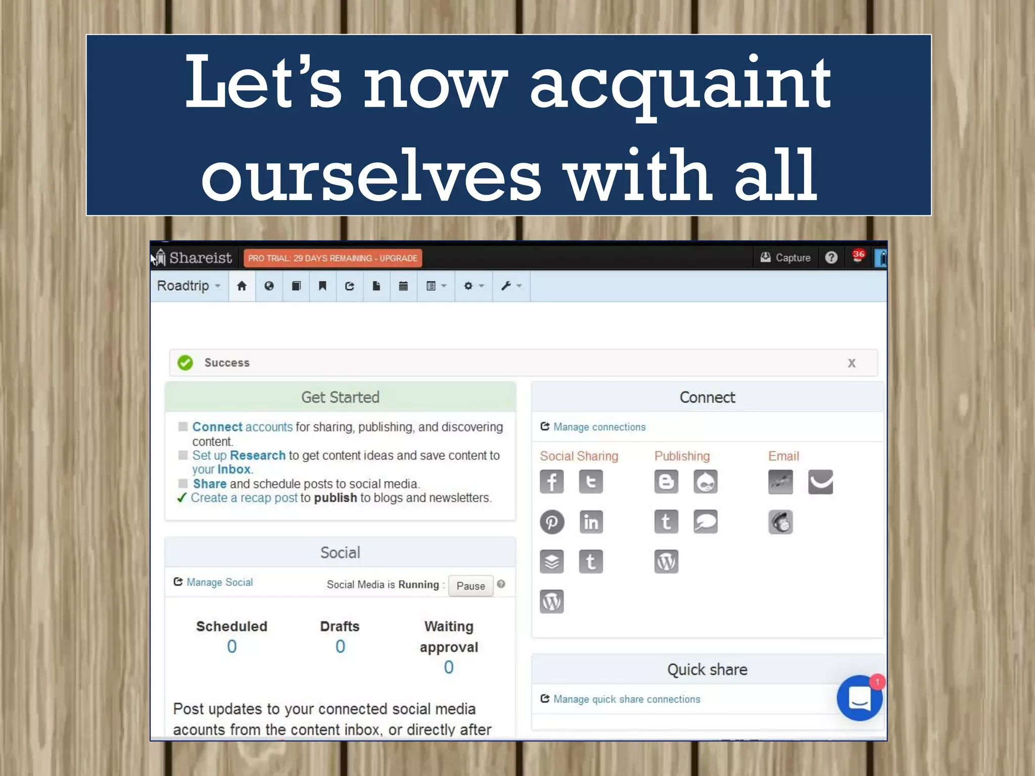 Let’s now acquaint
ourselves with all
 