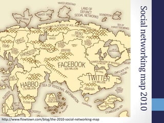 Social networking map 2010
http://www.flowtown.com/blog/the-2010-social-networking-map
 