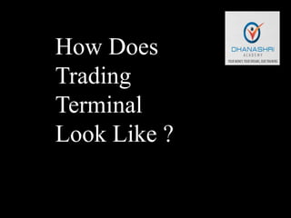 How Does
Trading
Terminal
Look Like ?
 