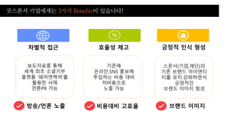 굿스폰서 기업에게는 3가지 Benefits이 있습니다!
 