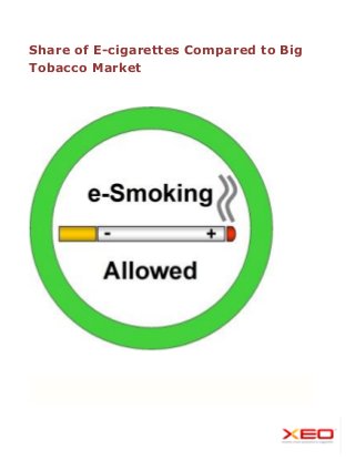 Share of E-cigarettes Compared to Big
Tobacco Market
 