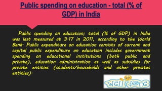 Share of gdp for education in india | PPTX