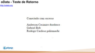 20 100
110
http://odata.org
oData - Teste de Retorno
 