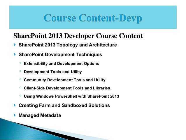 Sharepoint 2013 Training Courses Online Sharepoint 2013 Training Courses Online