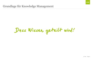 Grundlage für Knowledge Management

Dass Wissen geteilt wird!

© Unic - Page 10

 