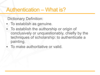 SharePoint Authentication and Authorization | PPTX