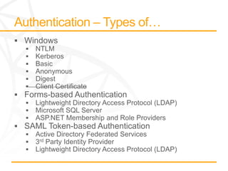 SharePoint Authentication and Authorization | PPTX