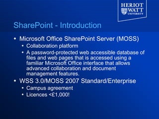 SharePoint - Intranet CMS? | PPT