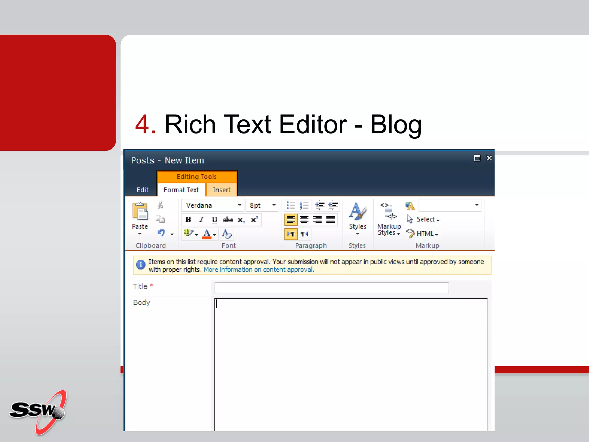 4. Rich Text Editor - Blog