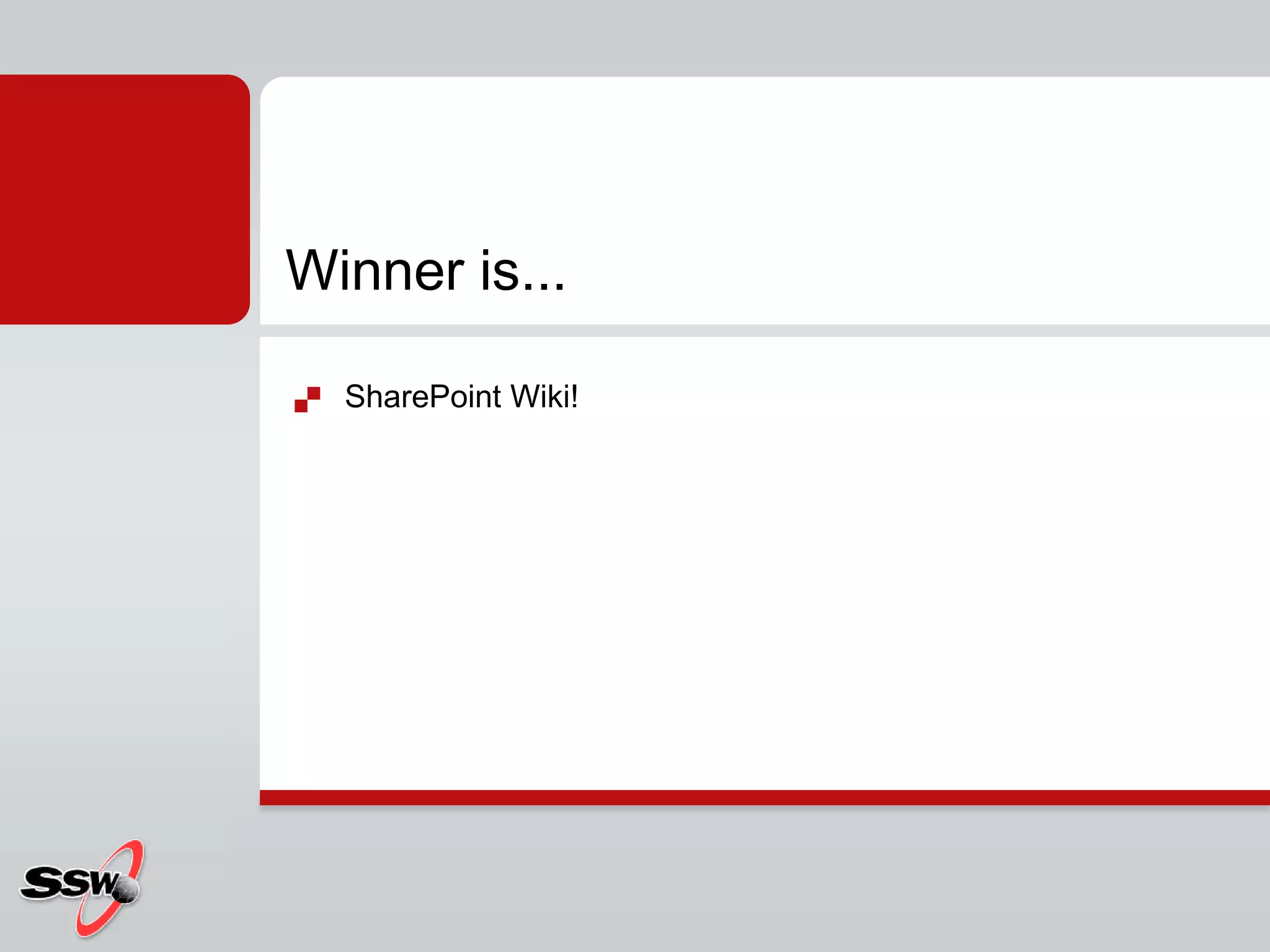 SharePoint Wiki!Winner is...