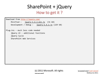 2011 - SharePoint + jQuery | PPT