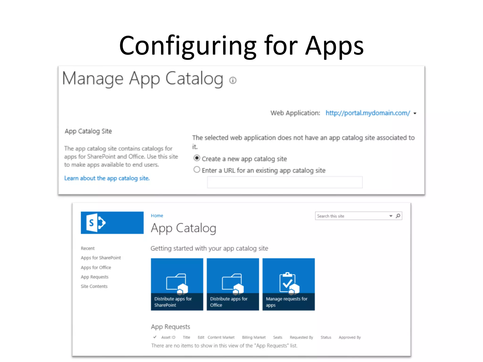 Configuring for Apps
 