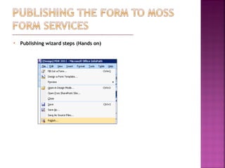  Publishing wizard steps (Hands on)
 