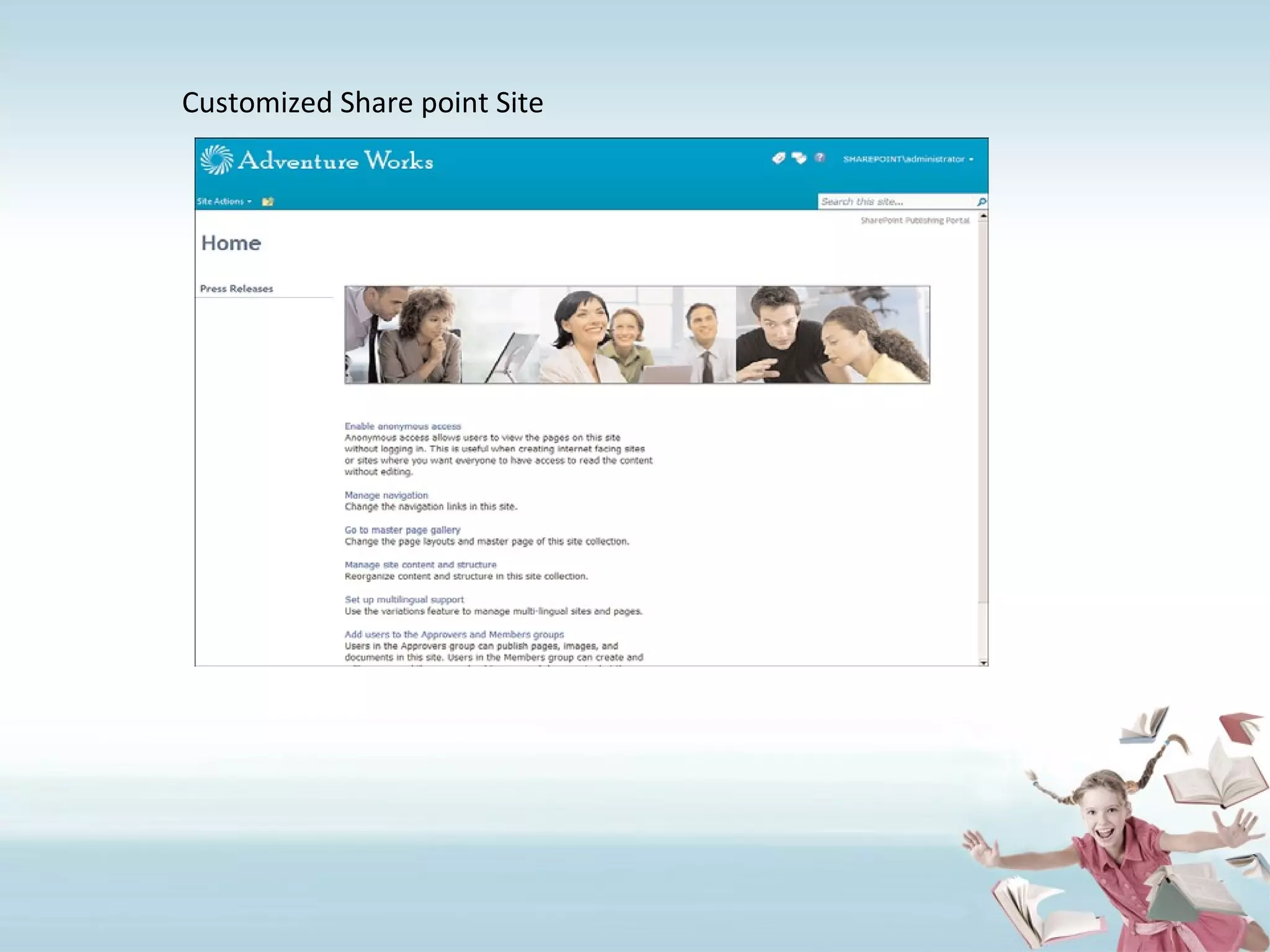 Customized Share point Site 