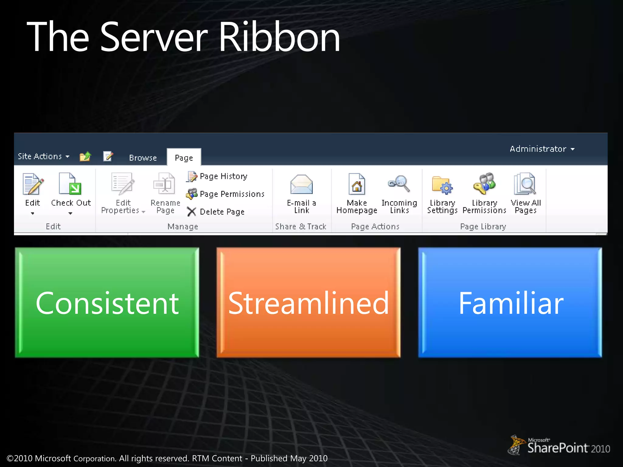 The Server Ribbon