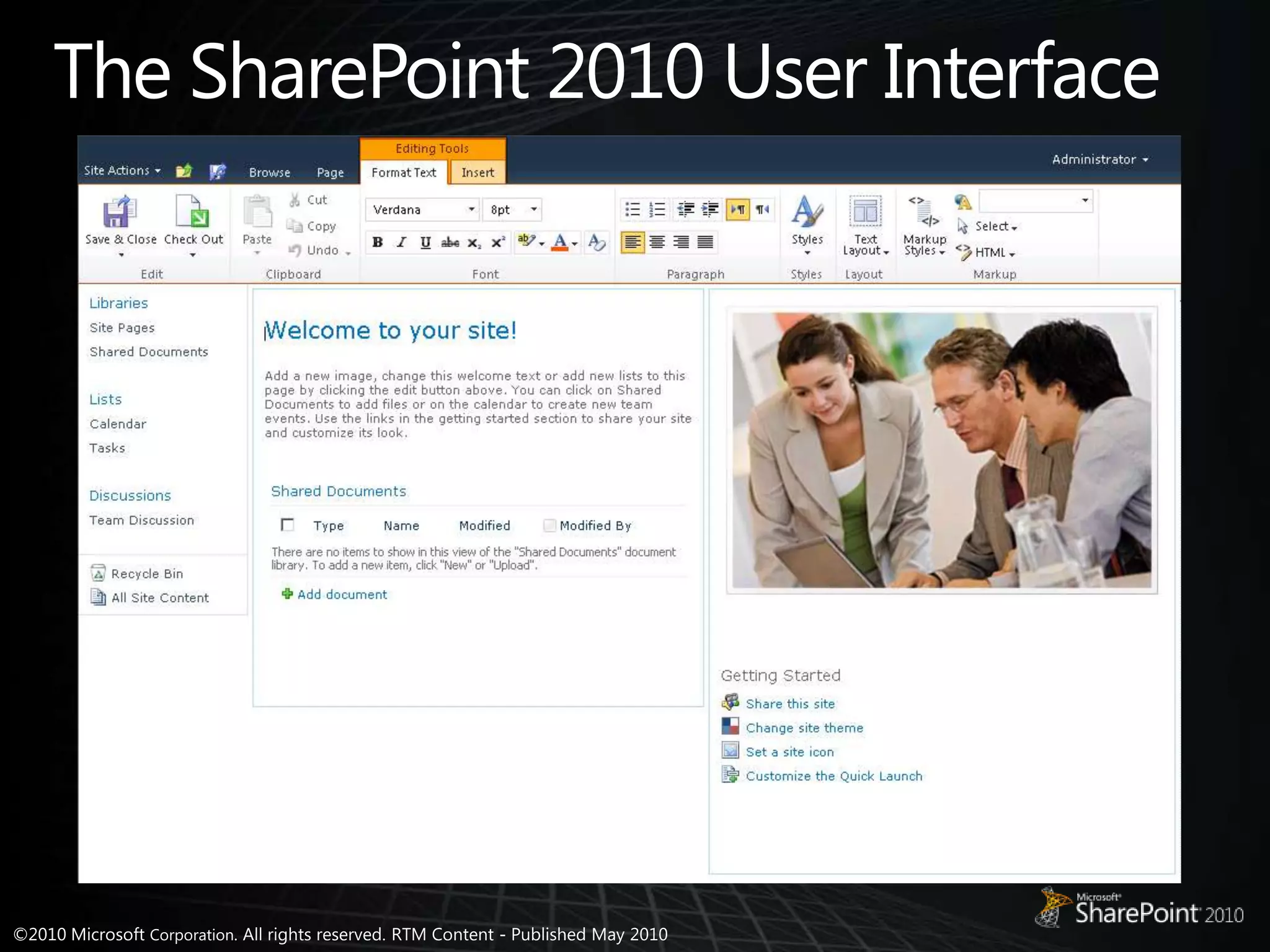 The SharePoint 2010 User Interface