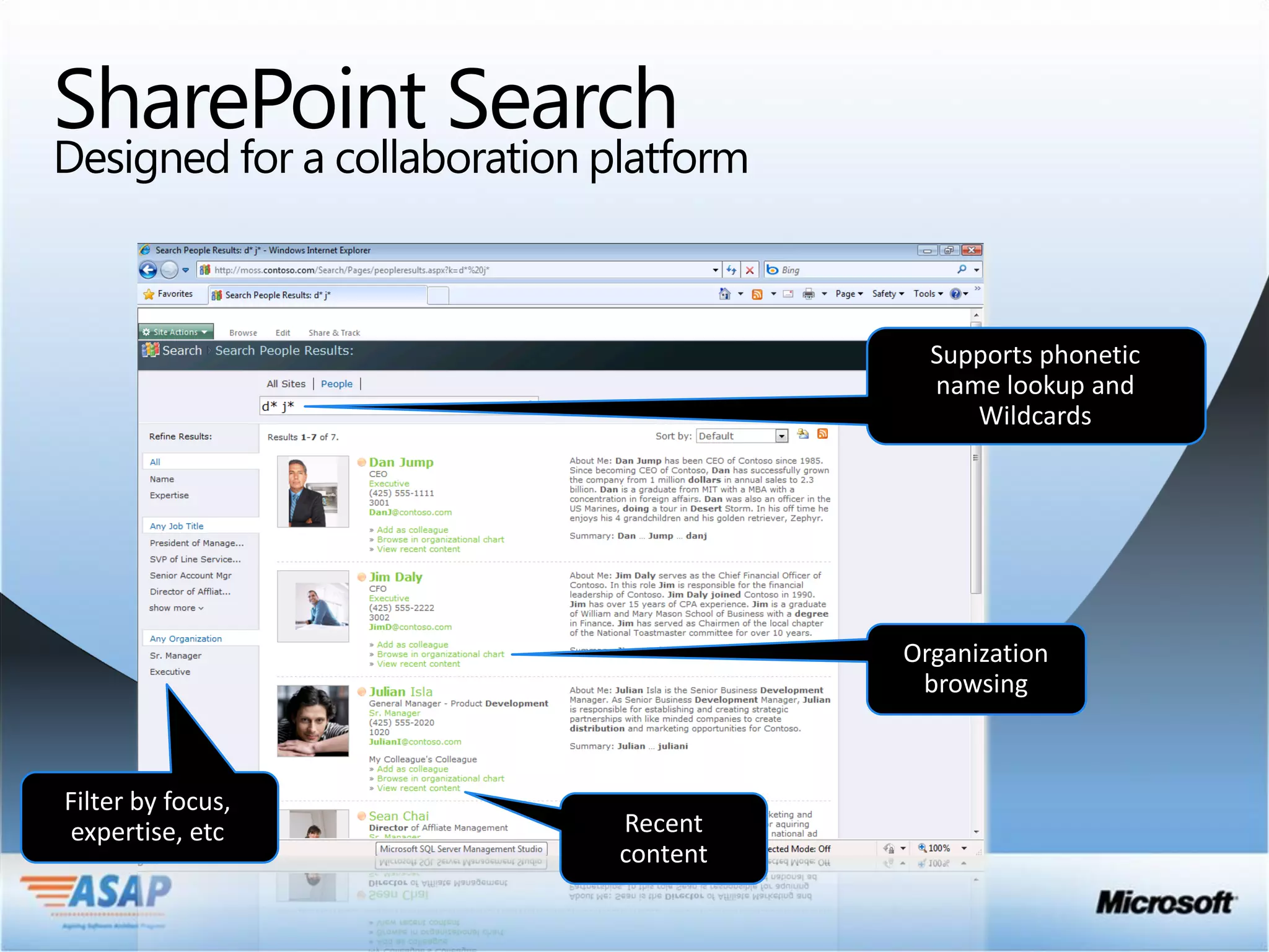 SharePoint Search
Designed for a collaboration platform
 