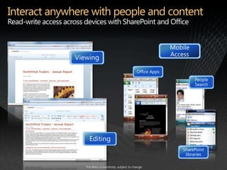 Interact anywhere with people and content
 