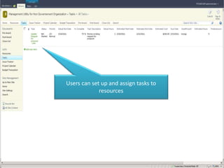 Users can set up and assign tasks to
             resources
 