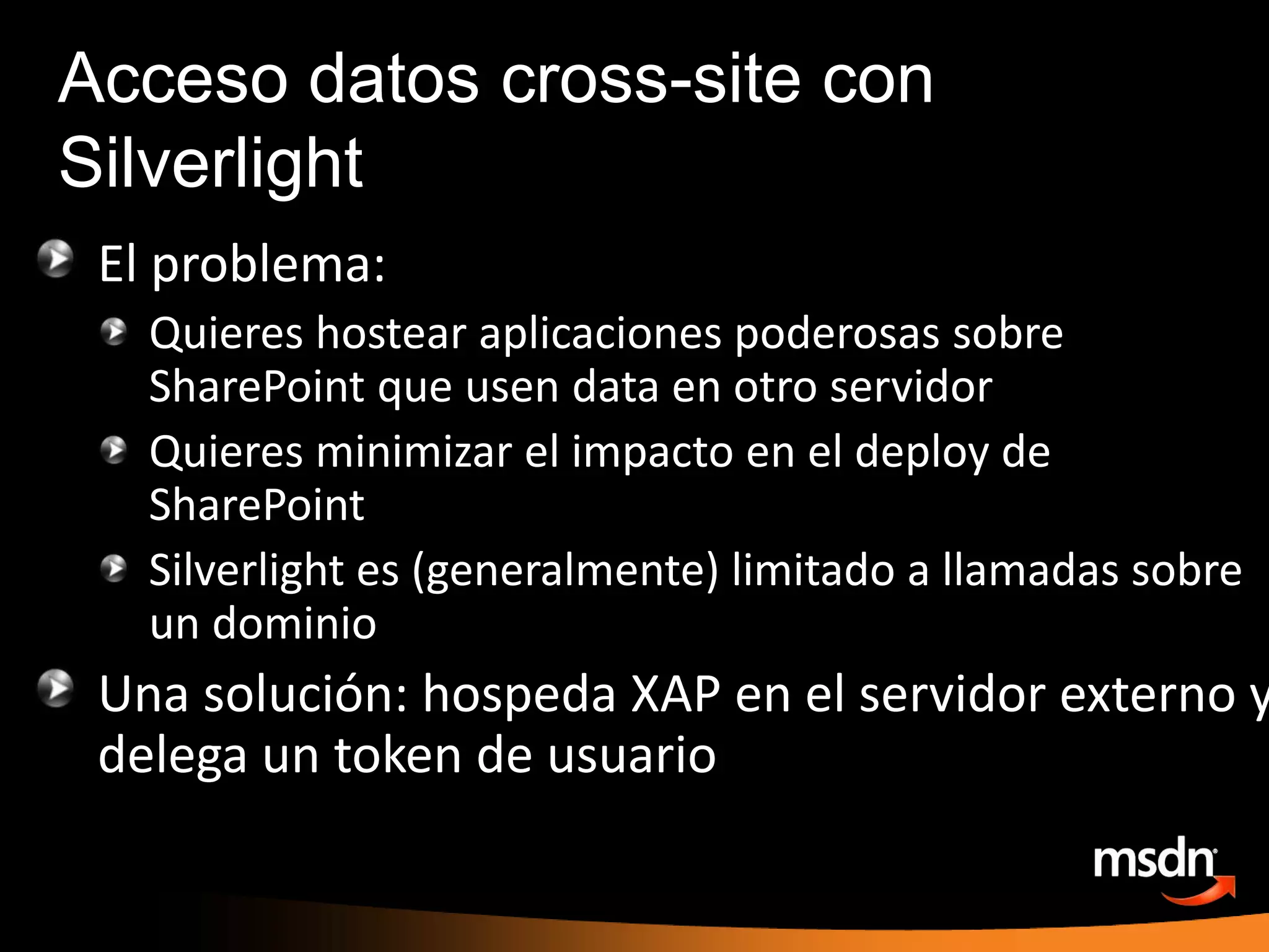 Modos de Consulta: Fill vs. Query“Fill”: context.Load(object, paramsLinqExpression)Llena los objetos en el contexto: in-place“Query”:context.LoadQuery(IQueryable)UsaconsultalinqpararetornarobjetospersonalizadosNo llenados en el contexto