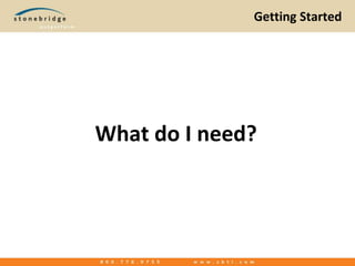 Getting StartedWhat do I need?