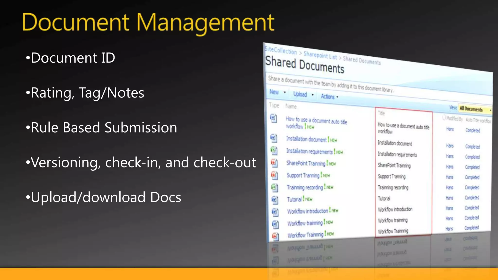 Document Management Document ID