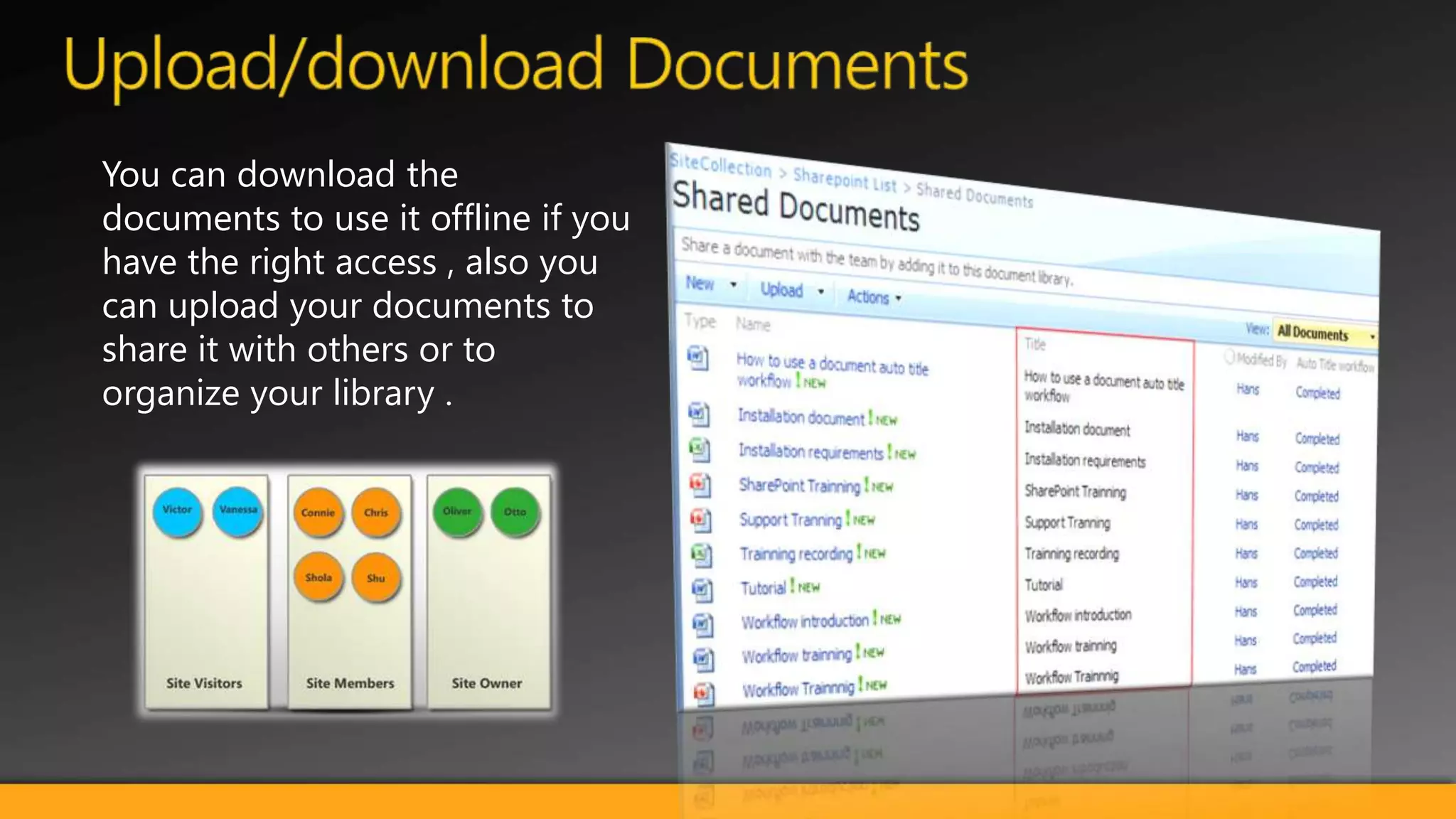 Rating, Tag/NotesRating and adding Tag/Notes does not require a check-out, and users are able to easily rate and add notes to the document.To add Notes, select the document and then click “Tags & Notes”   on the Ribbon